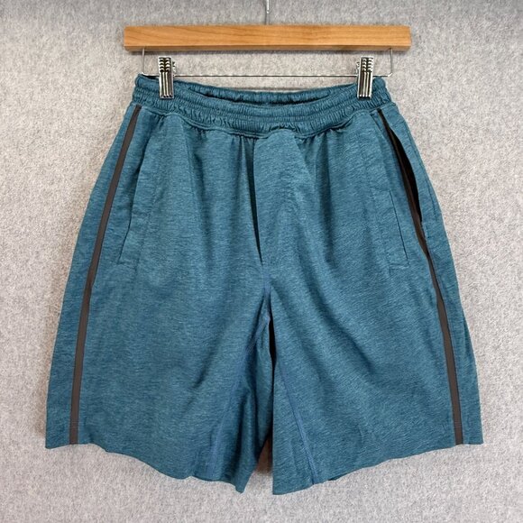 Lululemon Athletica Mens Size Medium Blue Gray Shorts Athletic‎ Built In Liner - Picture 1 of 14